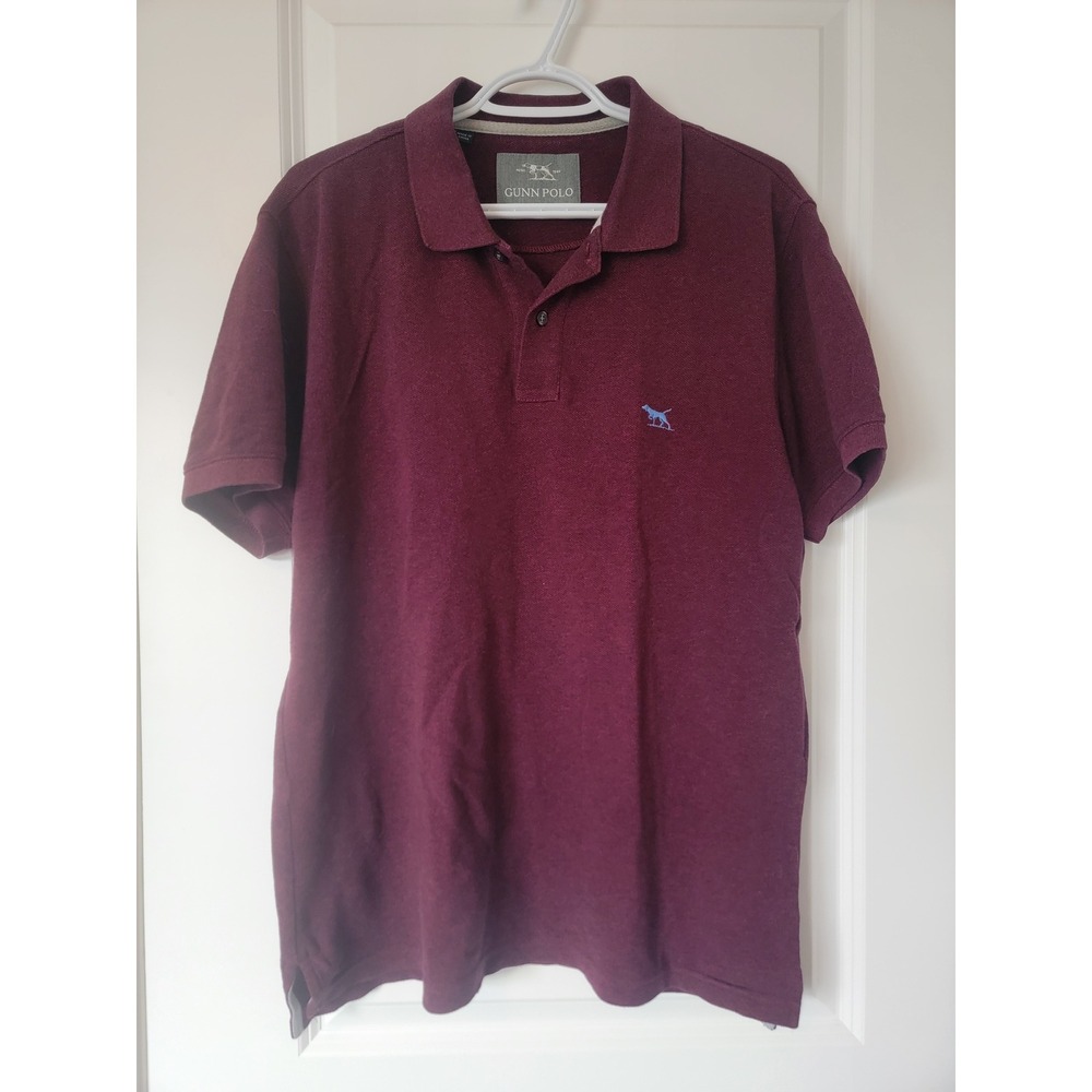 Rodd & Gunn Gunn Polo Shirt Mens Large Burgundy Maroon Marl Cotton Sports Fit